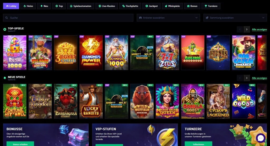 Slots im BeOn Bet Casino