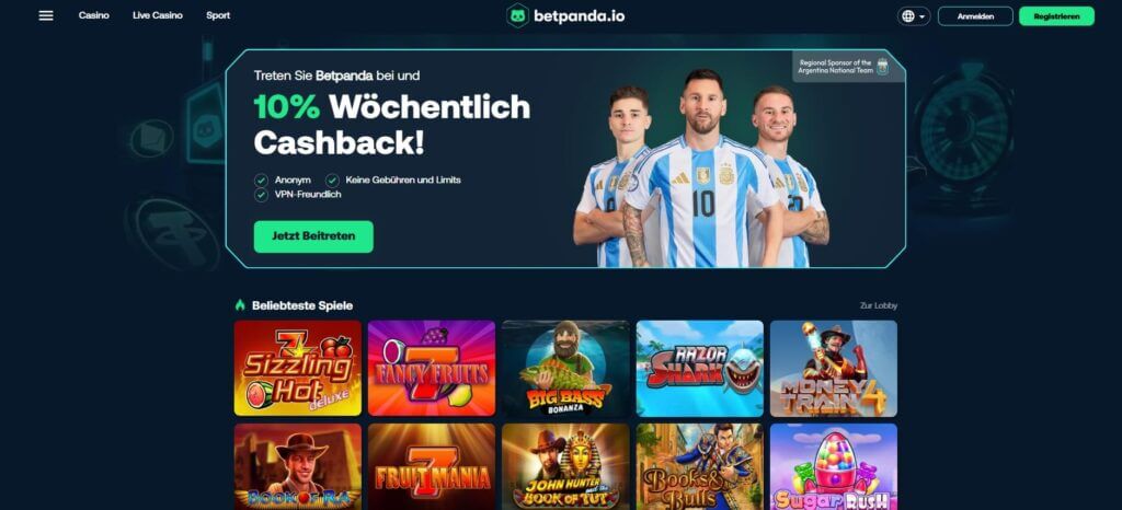 Betpanda hat sowohl Casino-Spiele als auch Sportwetten zu bieten