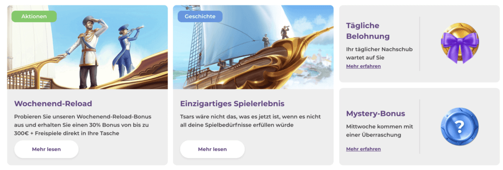 Promotionen von Tsars Casino