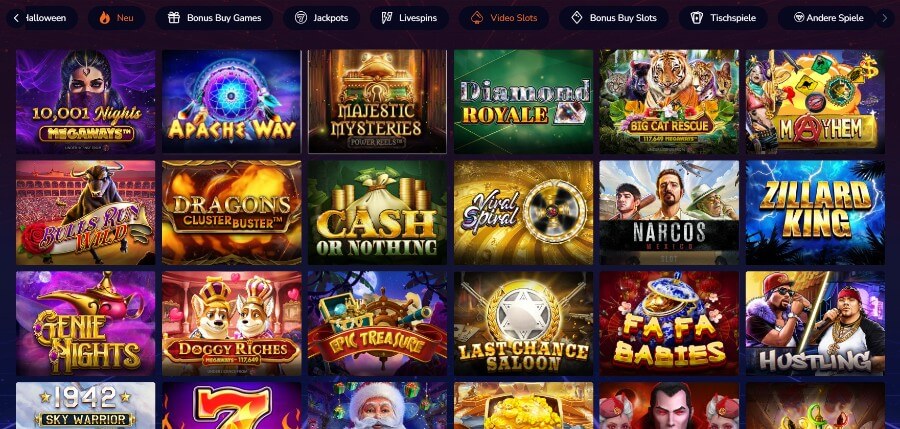 Die Slots Lobby im CasinoMegaÂ