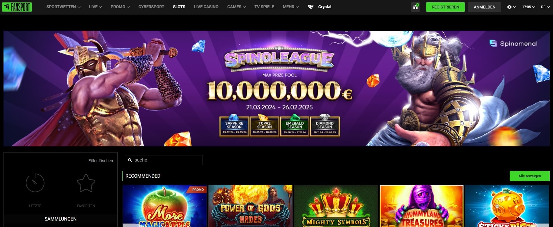 Das FanSport Casino bietet eine ungewöhnliche Auswahl an Slots und Casino-Spielen