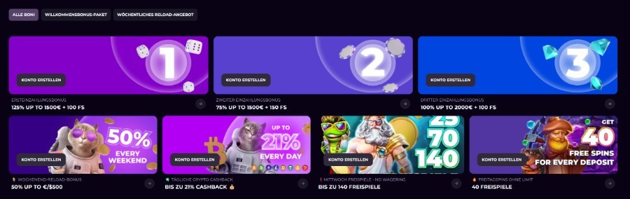 Das Bonusangebot des Kosmonaut Casinos.