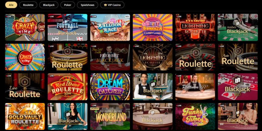 Top Live-Casinospiele im Lex Casino