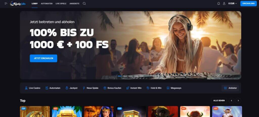 Das LuckyVibe Casino bietet Neukunden ein Willkommenspaket mit bis zu 5000 €