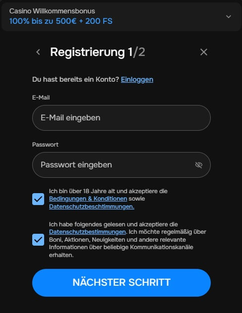 Die MrPunter Registrierung geht schnell und unkompliziert
